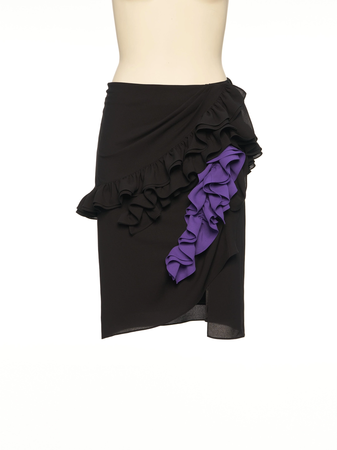 푸쉬버튼 PF26 BLACK FRILL DRAPED SKIRT 상품 이미지 2