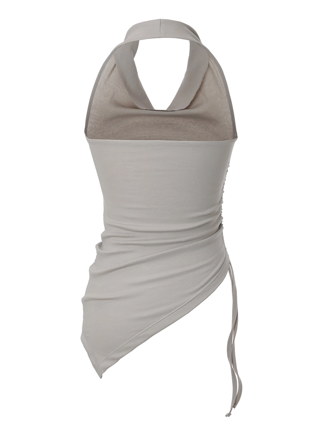 이네기 [2nd Reorder] Asymmetric Shirring Halter Top (sand beige) 상품 이미지 3