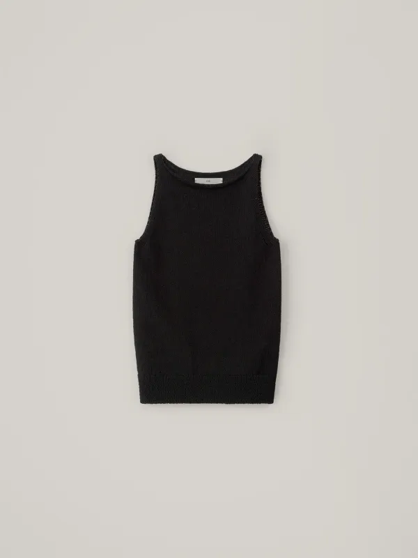 Soy Cotton Sleeveless Knit - Black