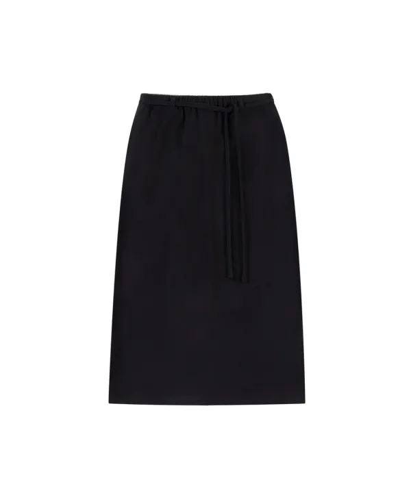 P3293 플러피 미디 스커트_Black