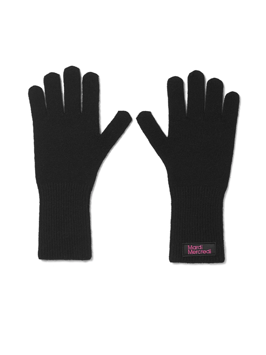 마르디 메크르디 WOOL GLOVE SQUARE LOGO_BLACK 상품 이미지 2