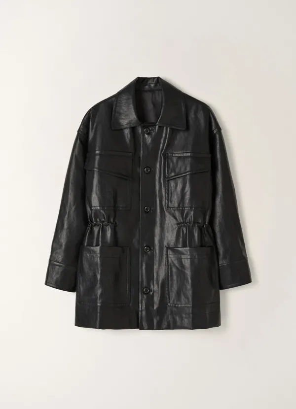 Calm Leather Single Jacket