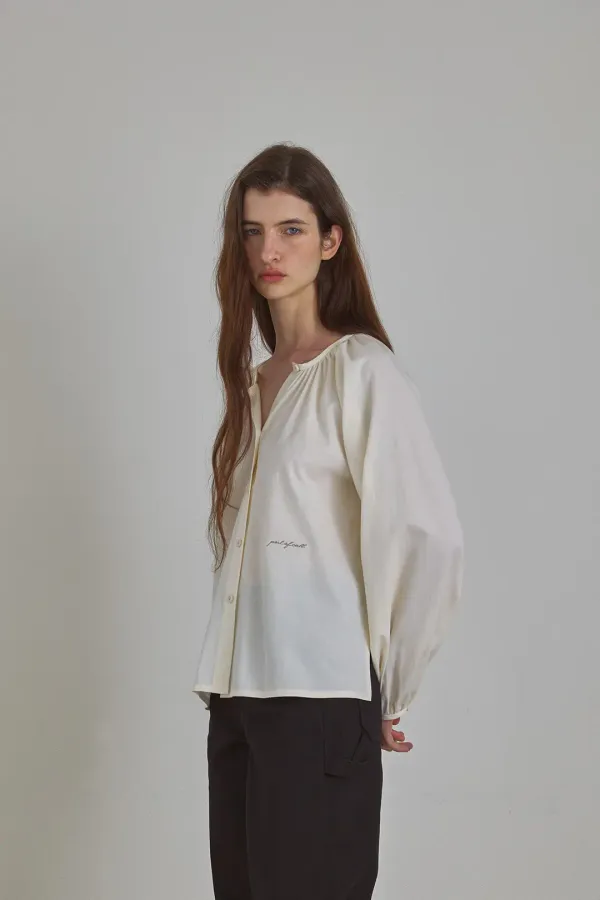 monet shirring blouse [cream]