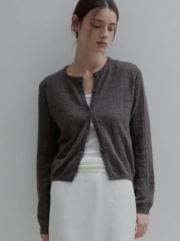 Baby alpaca cardigan - Dark grey