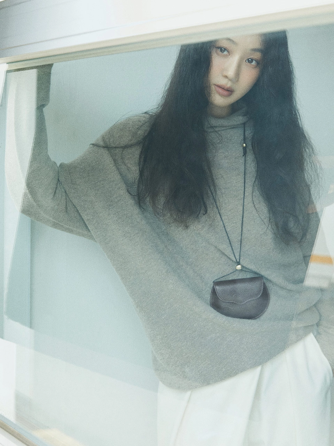 루에브르 Asymmetric Panel Half-neck Knit Pullover SK5WP475_3color 상품 이미지 1