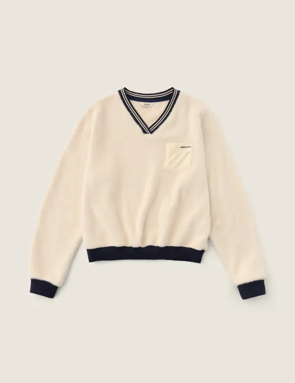 Harley V-neck Top (Cream)