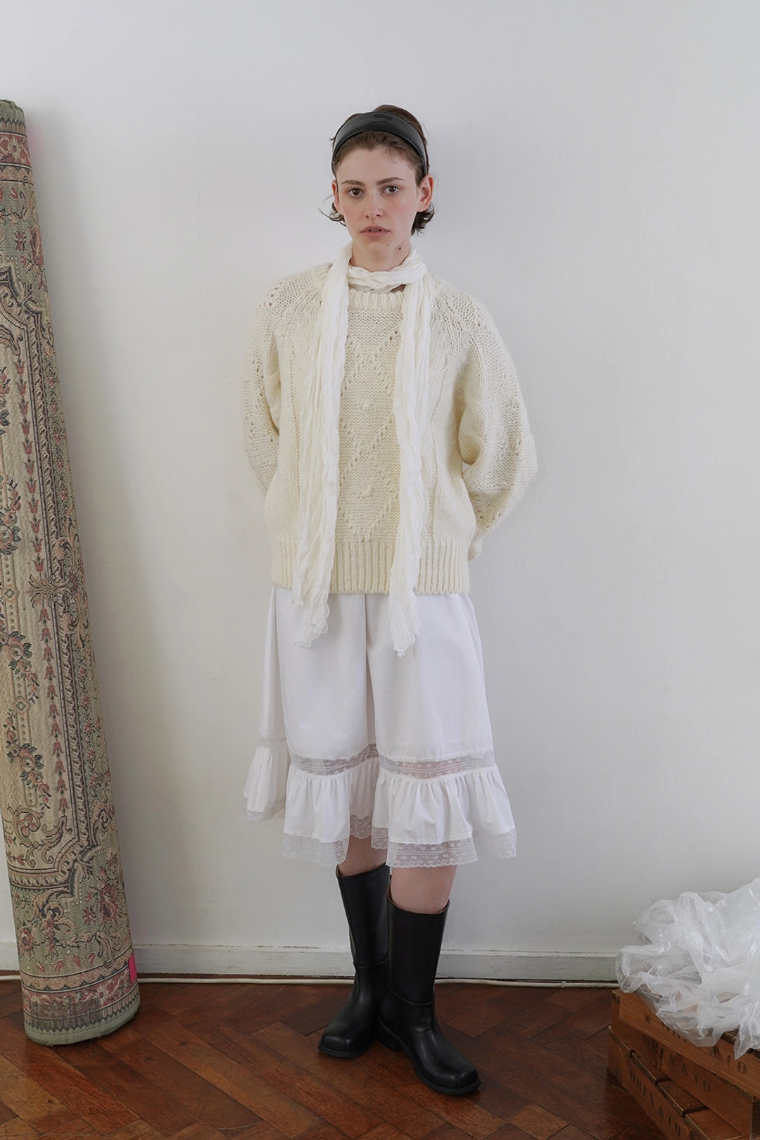 위드아웃썸머 Faye lace skirt_ivory 상품 이미지 1