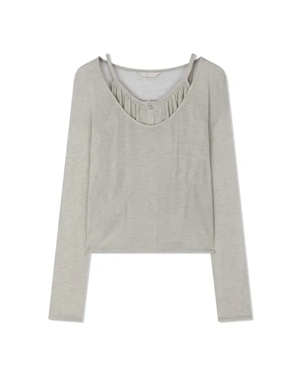 BUTTON CAMI & TOP (Grey)