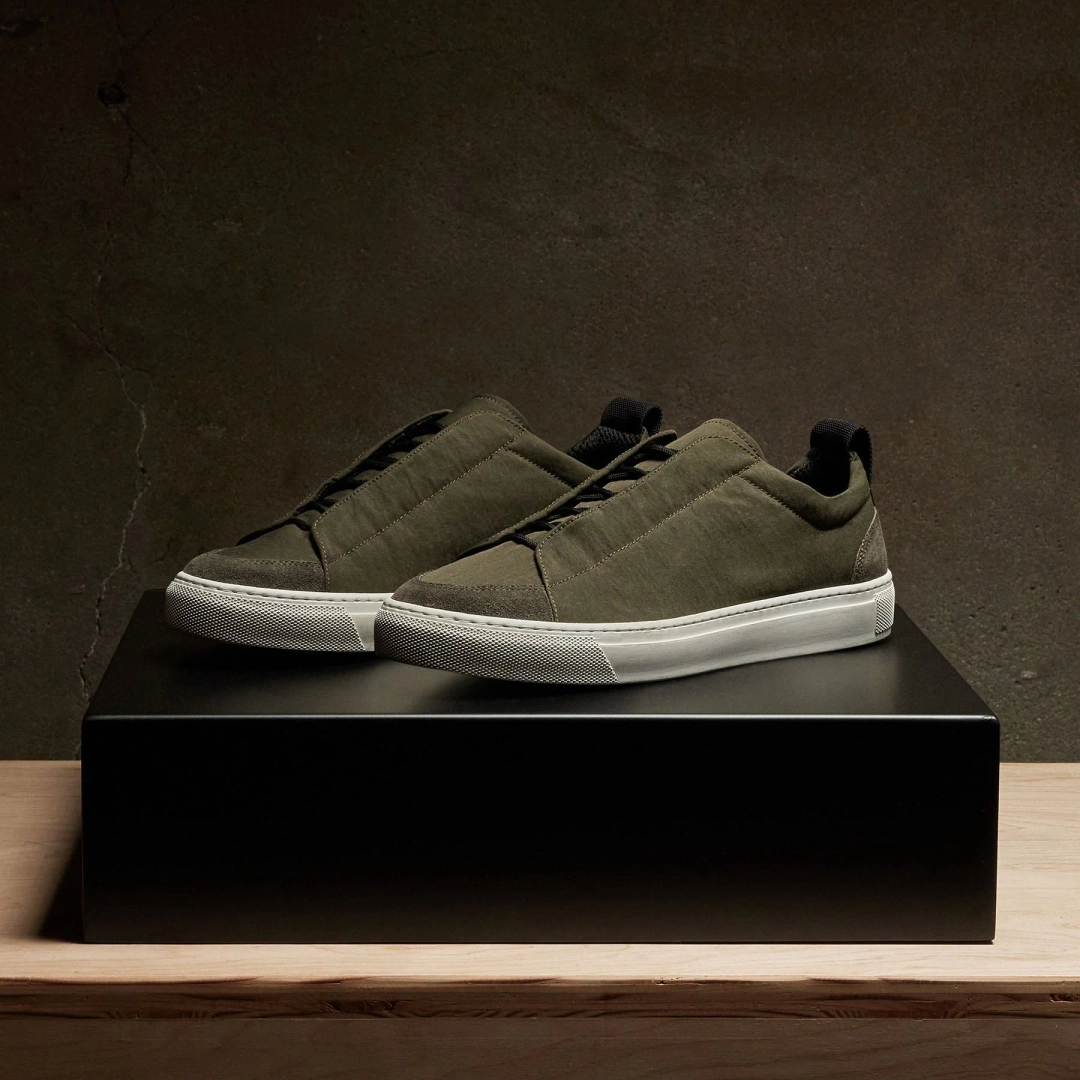 제임스펄스 Men's Solstice Skate Low Top Sneaker - Olive 상품 이미지 1