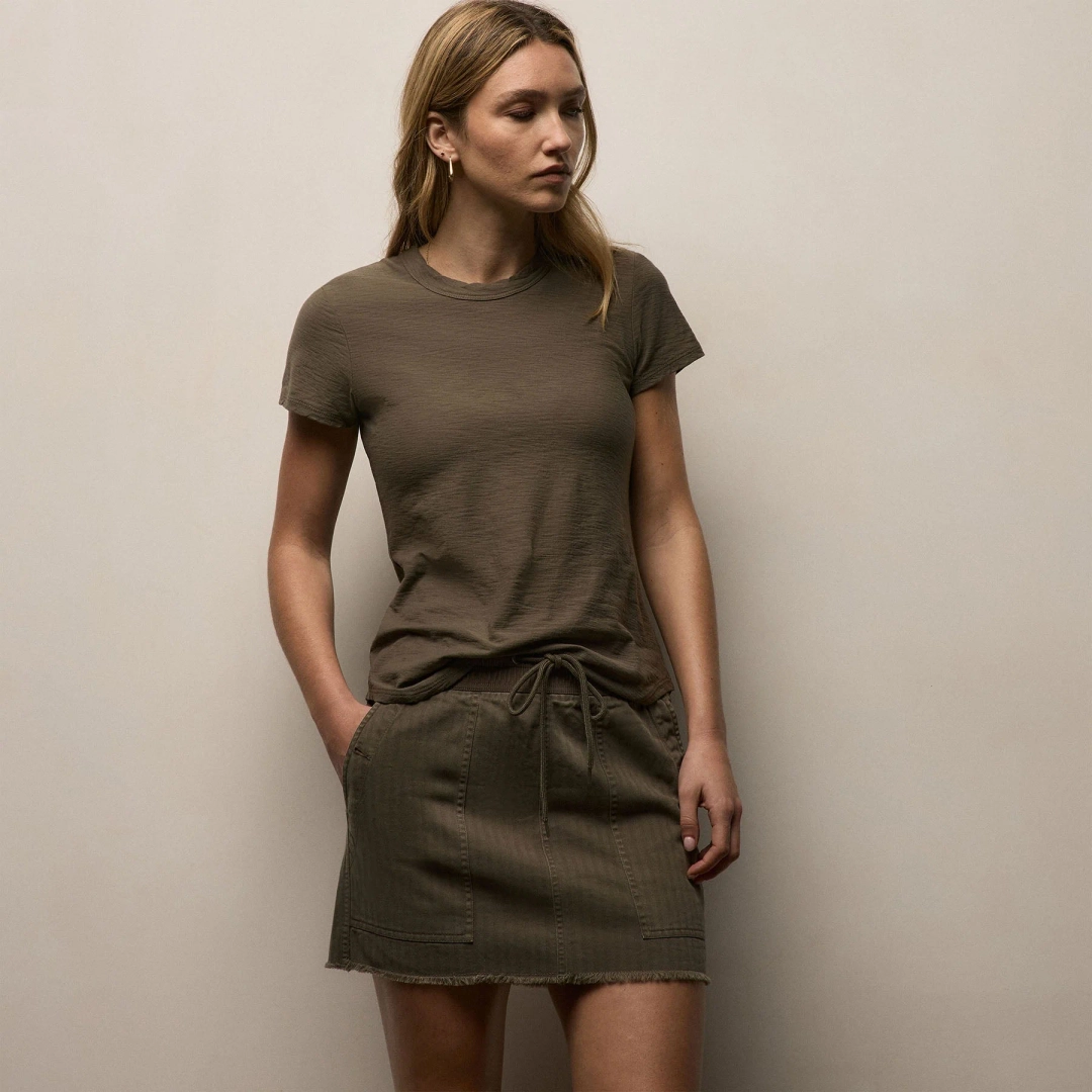 제임스펄스 Sheer Slub Crew Neck Tee - Army Green 상품 이미지 2