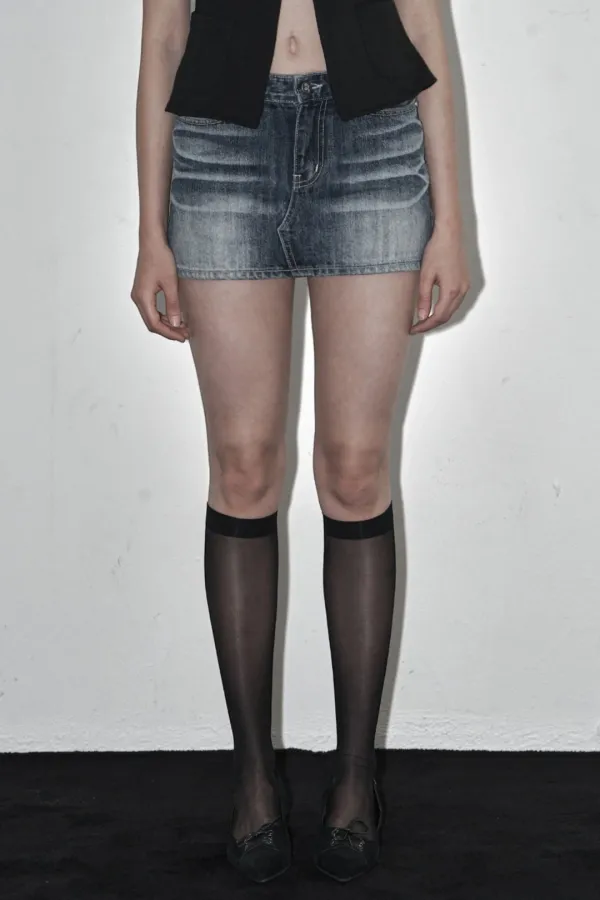 CAT WASHING MINI SKIRT MEDIUM BLUE