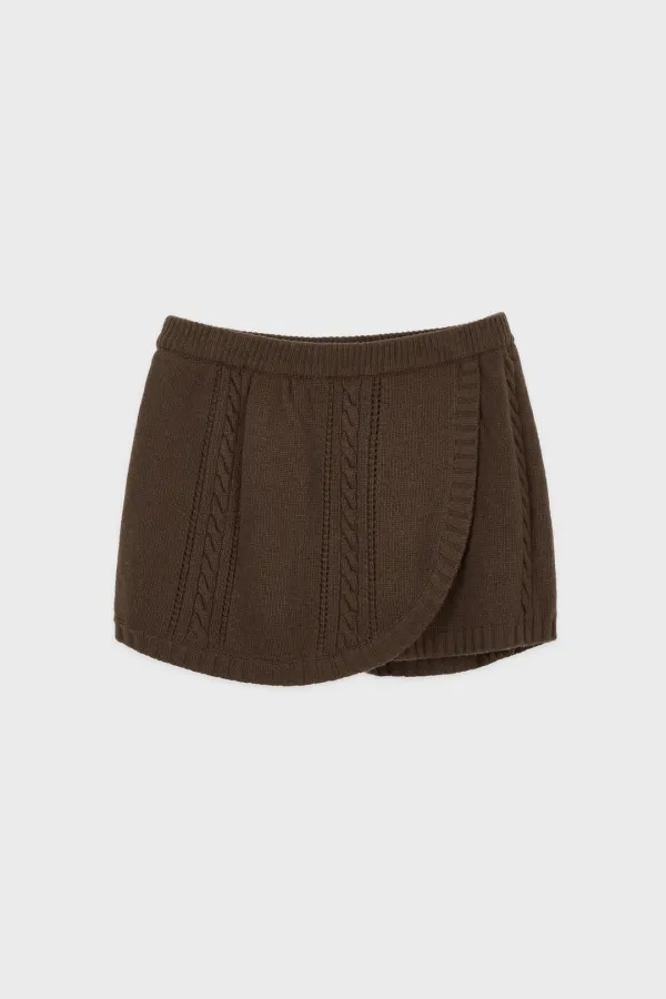 Cable Knit Short Pants (Brown)