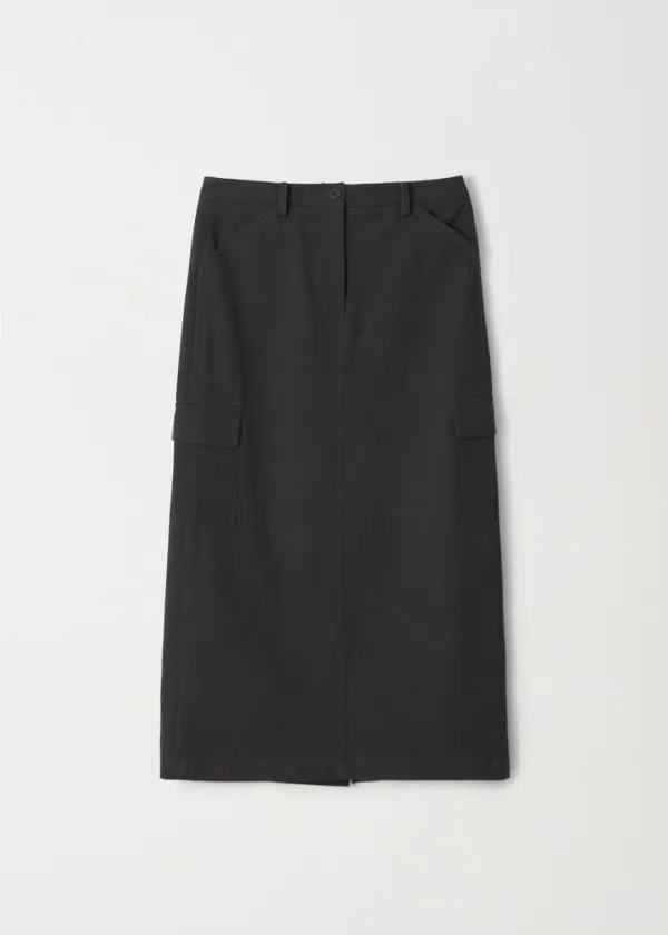 Utility Pocket Cargo Skirt_Charcoal