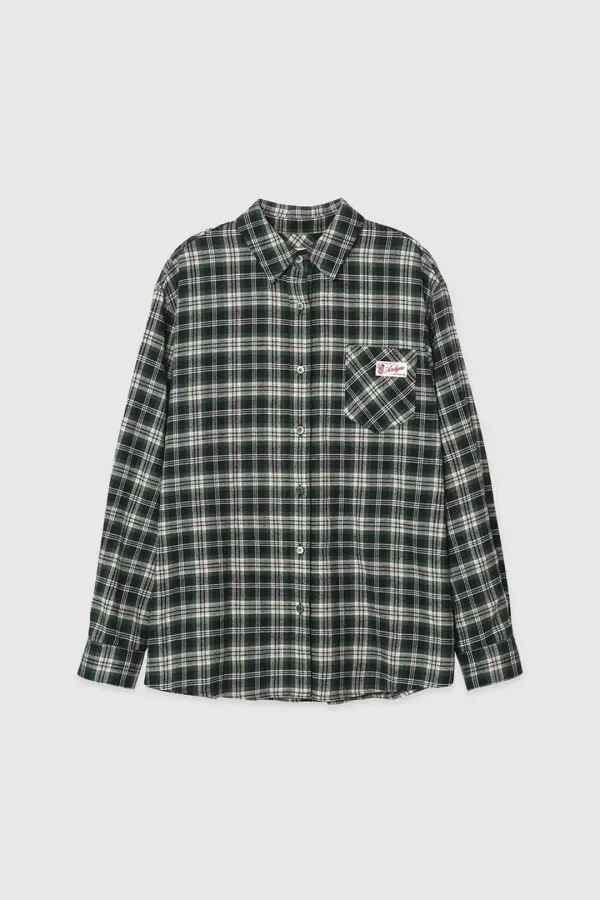 칼스버그 루즈핏 체크 셔츠 (Green check)