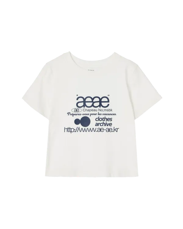 WEB LOGO CROP T-SHIRTS [WHITE/BLUE]