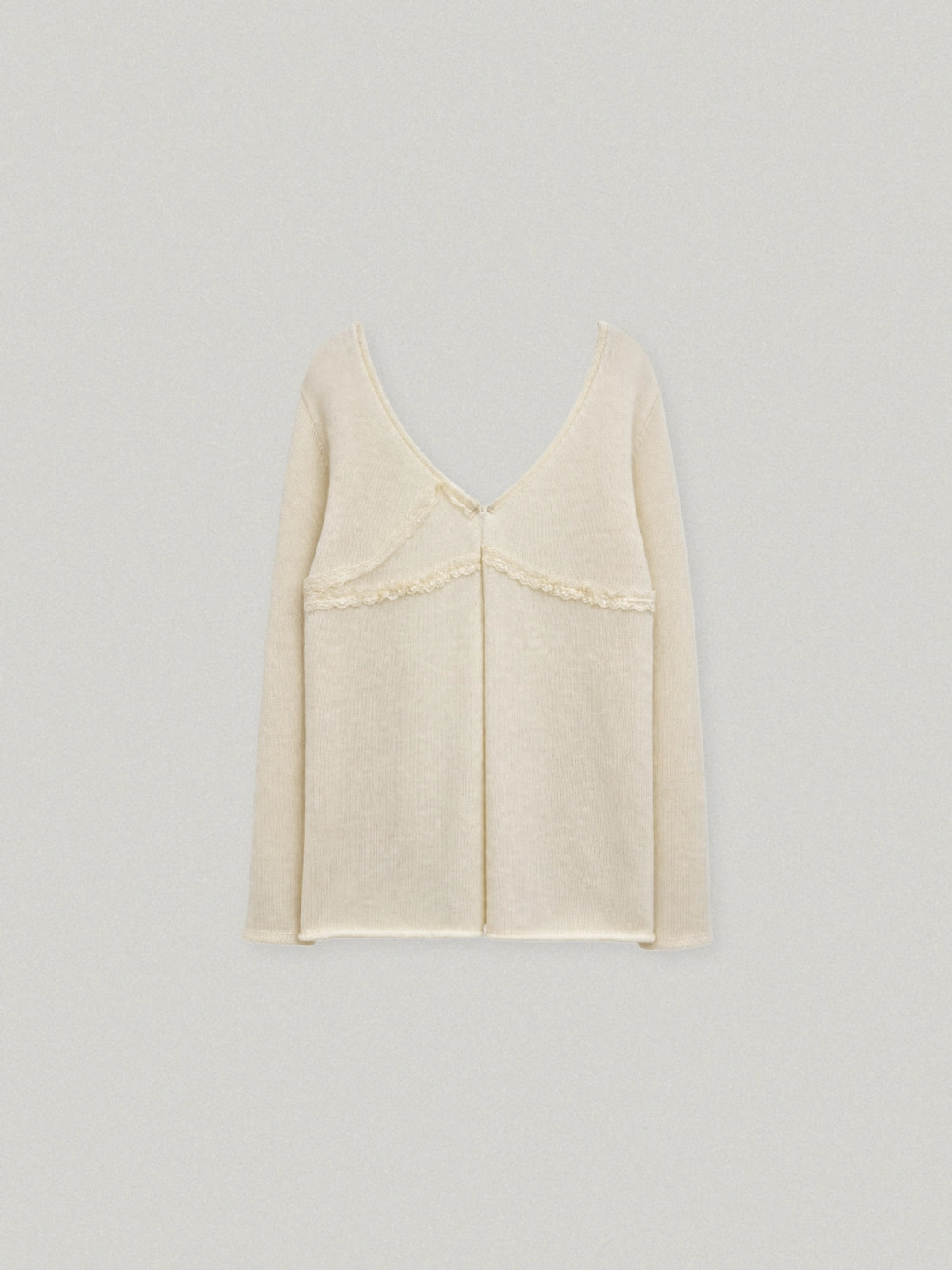 폴뉴아 LOTTIE LACE TRIMMING CADIGAN (CREAM) 상품 이미지 1