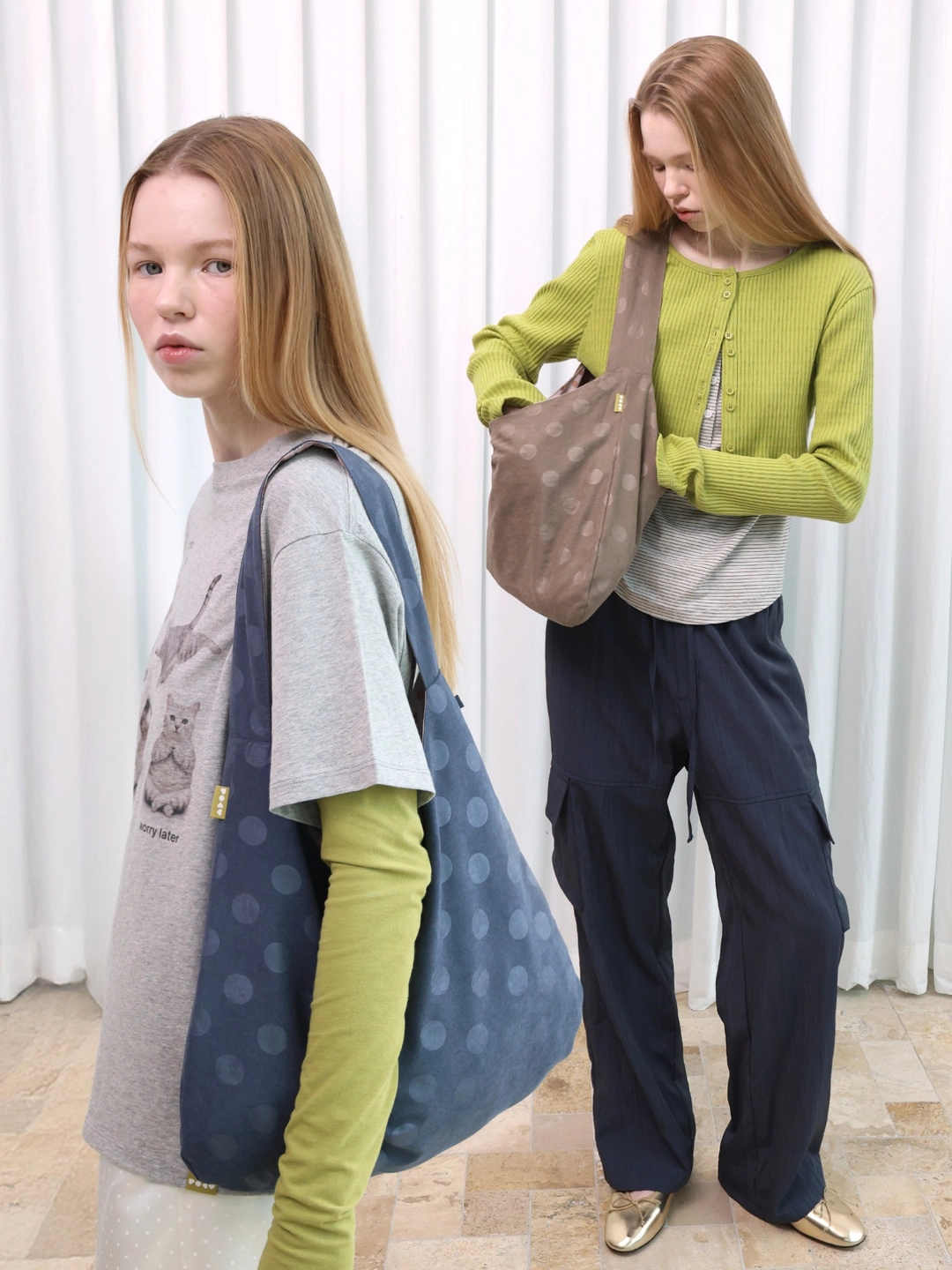 포에브 Dotted Reversible Day Bag [2 Color] 상품 이미지 2
