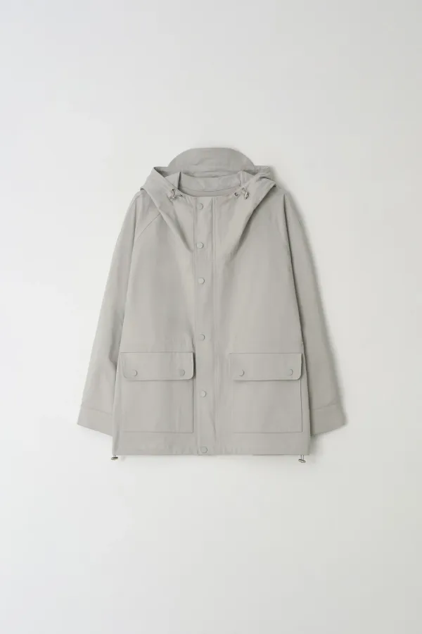 Cotton hooded jacket (mint gray)