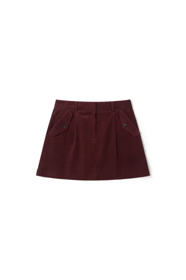 Pocket corduroy skirt_purple
