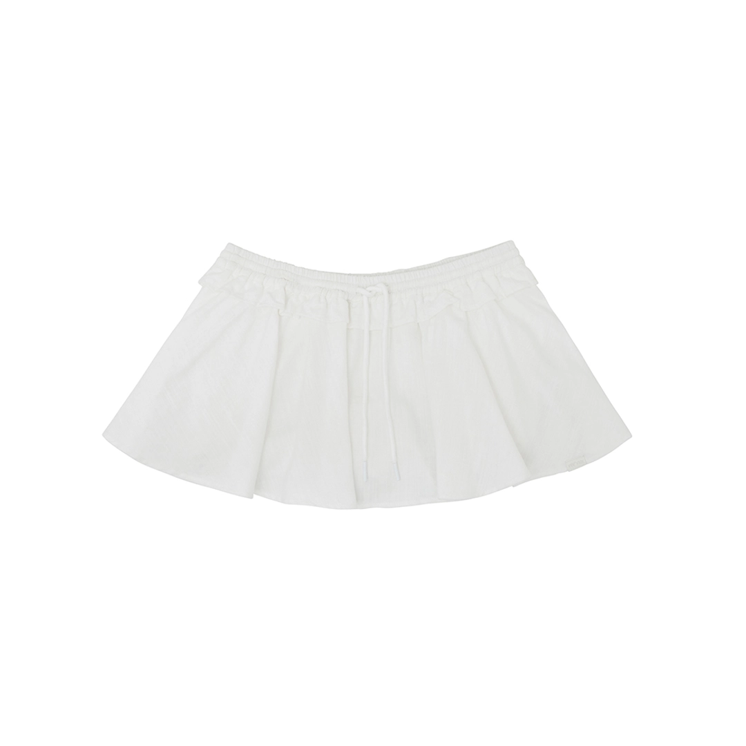 피브비 Drawstring Flared Mini Skirt (cloud white) 상품 이미지 1