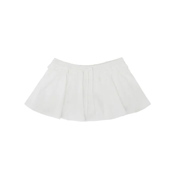 Drawstring Flared Mini Skirt (cloud white)