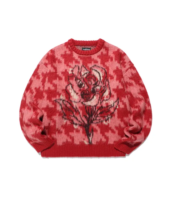 houndstooth devil rose knit[pink]