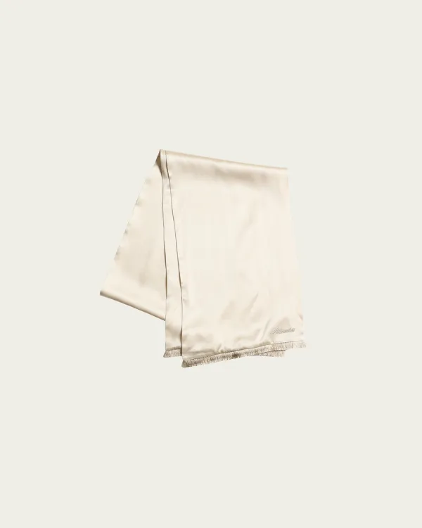 (6차) Silk Tassel Scarf - Ivory