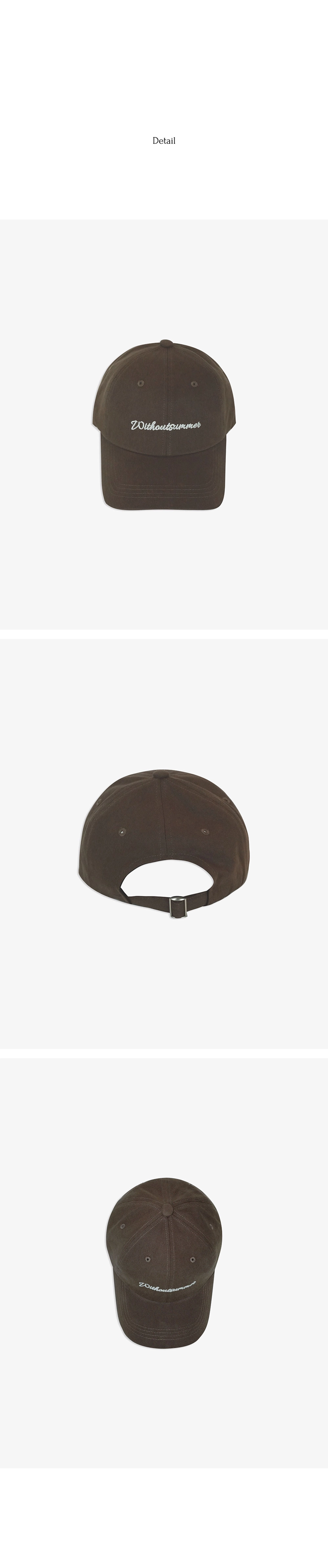 위드아웃썸머 Lettering ball cap_brown 상품 이미지 2