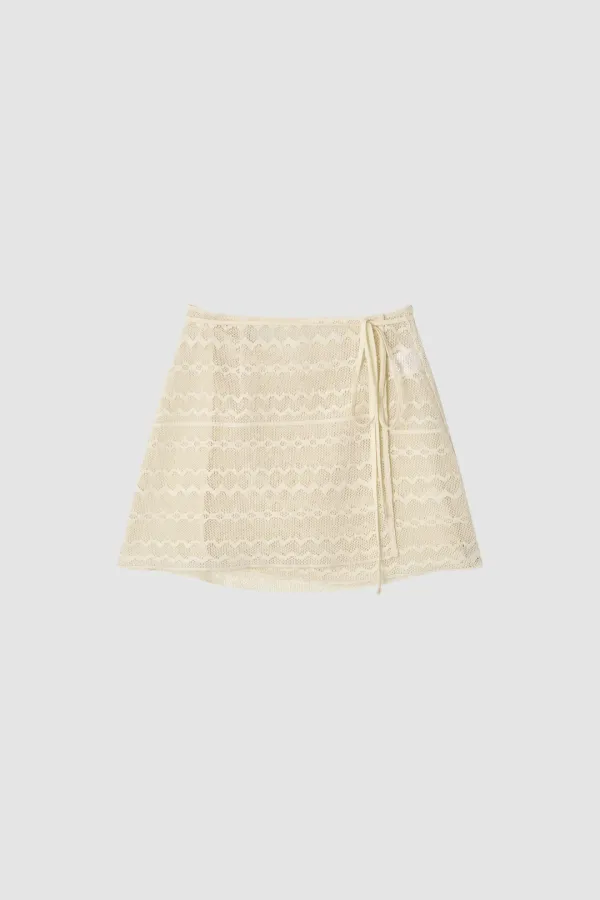 Ellie Cream Wrap Skirt