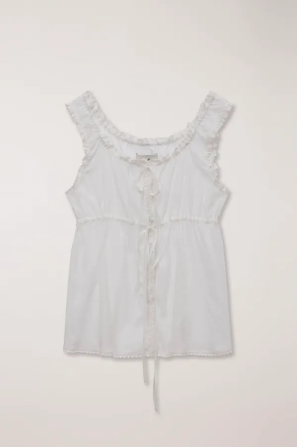 SHIRRING SLEEVELESS BLOUSE IVORY_UDBL6B228IV