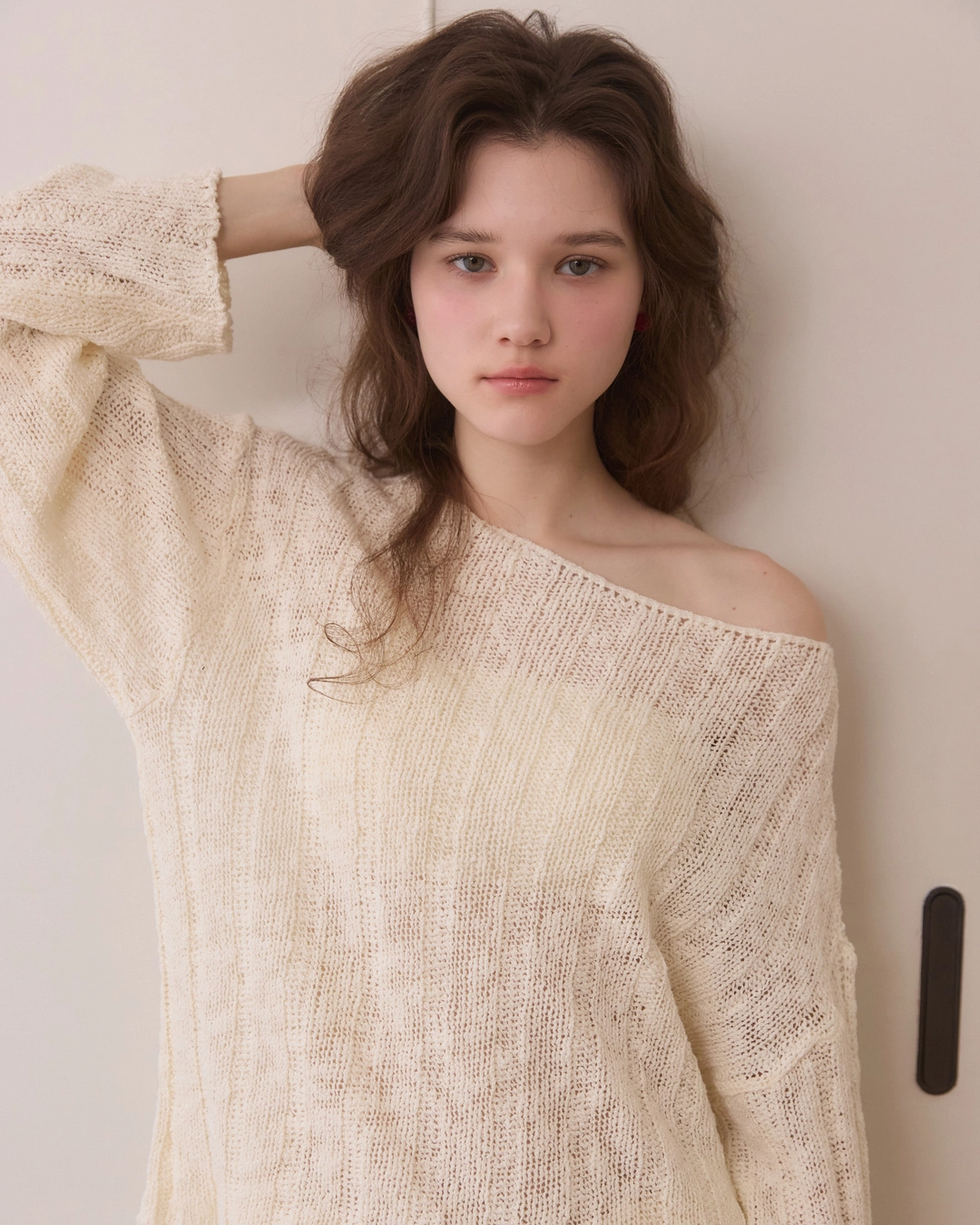 어다울 Soft bloom cable knit - ivory 상품 이미지 1
