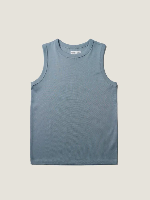 MICHELLE  COTTON SLEEVELESS [ Dusty Blue ]