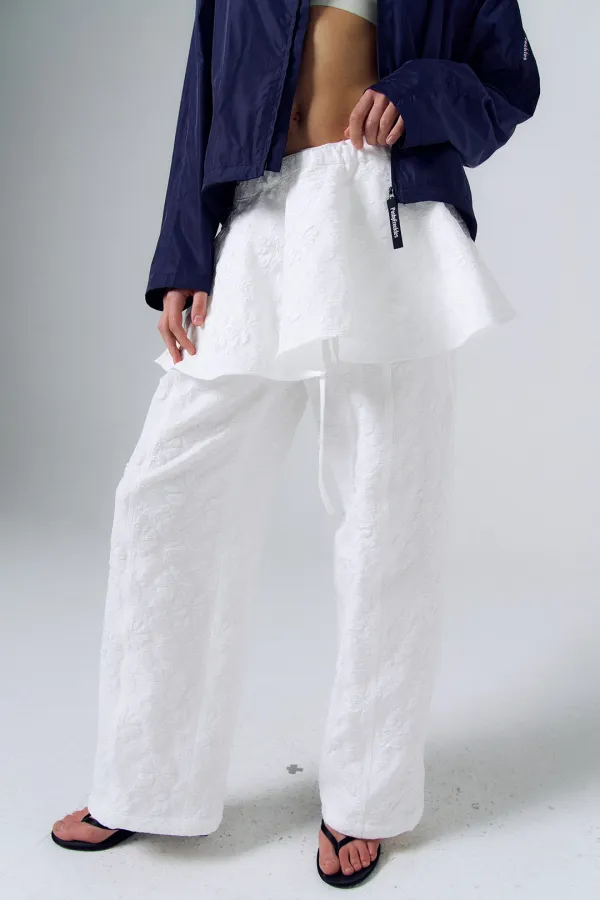 Jacquard Layered Skirt_Ivory