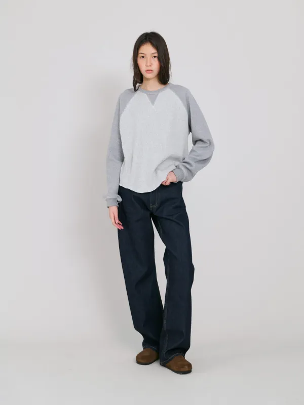 Rory waffle sweatshirt_Oatmeal&grey