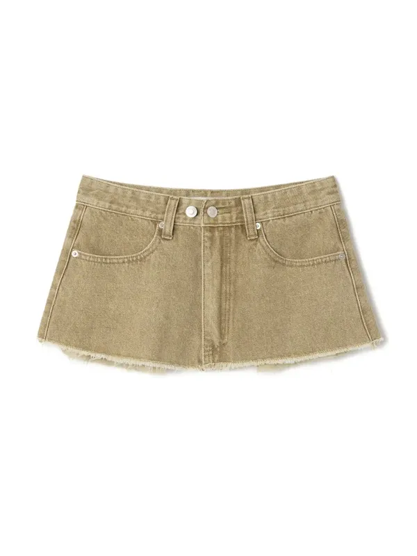 Washed Denim Waist Belt [Beige]