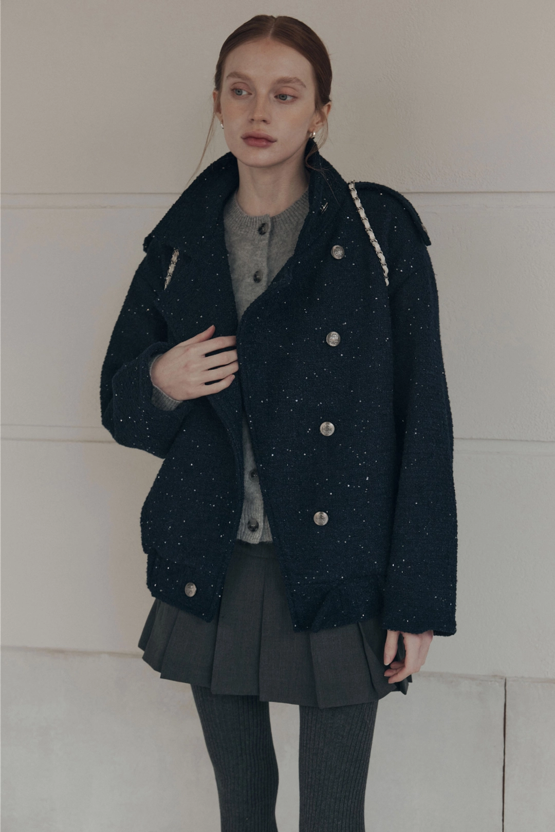 카디날레드 Twinkle blouson jacket navy 상품 이미지 1
