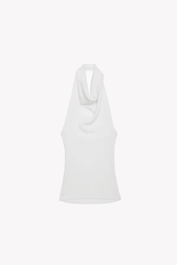 Sien Halter Neck Sleeveless Knit (White)