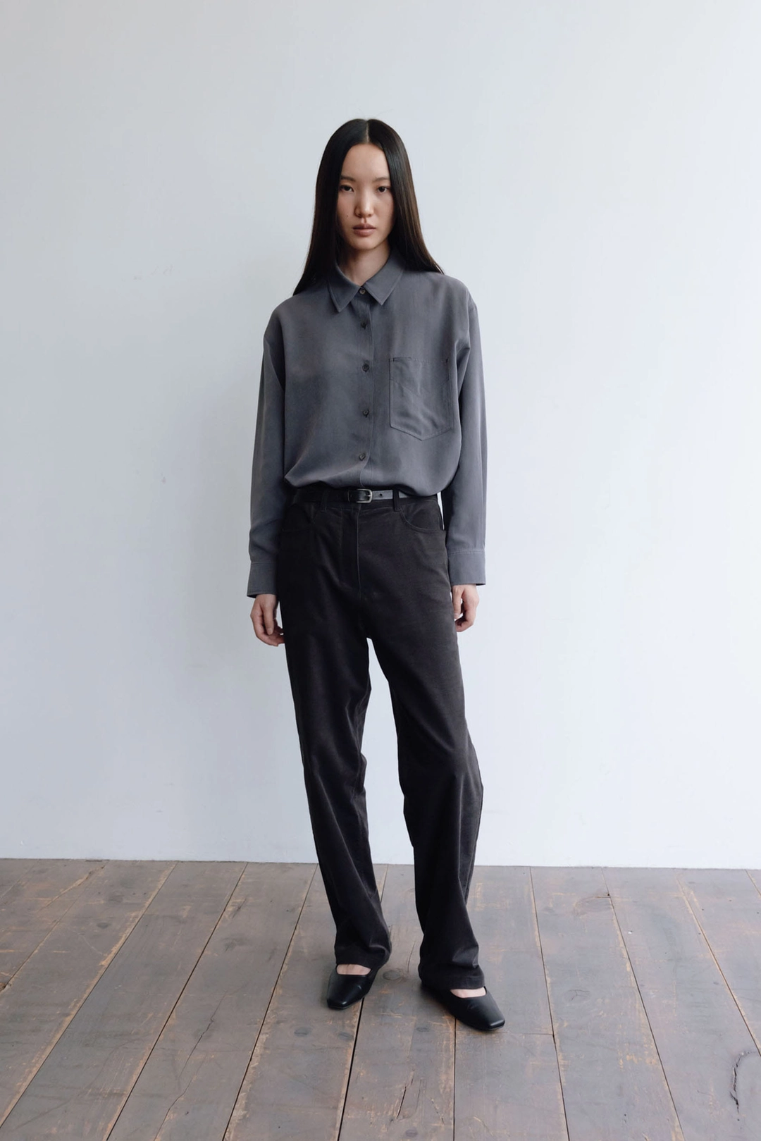 로웨 Faded Cupro Shirt_grey(9/18 순차발송) 상품 이미지 1