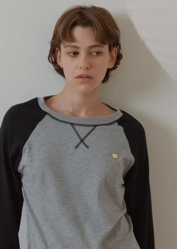 ANC CONTRAST RAGLAN LONG SLEEVE_BLACK&GREY