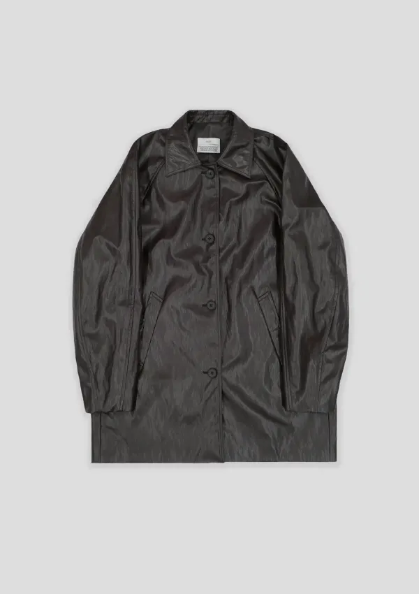 Vegan leather half jacket (brown)
