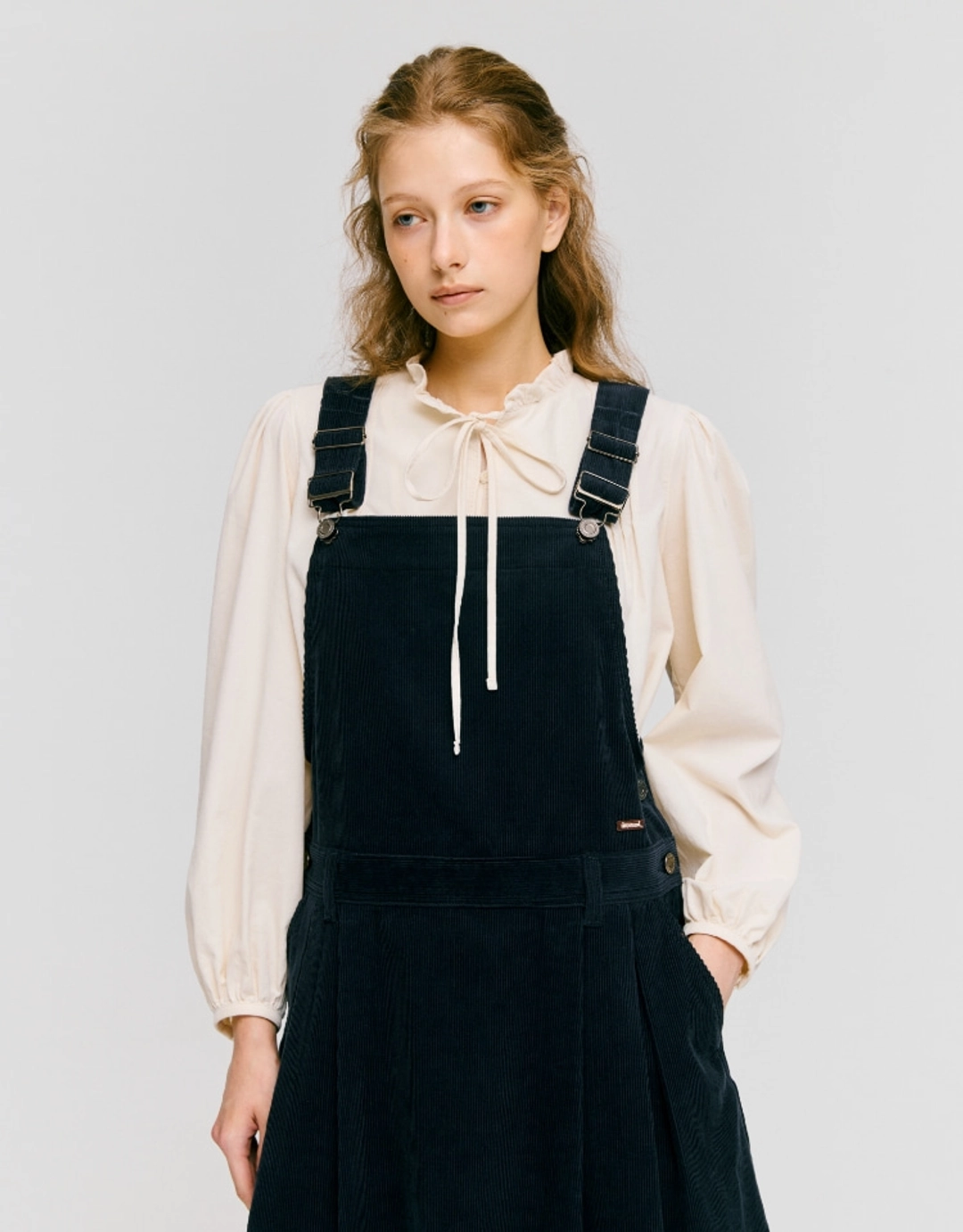 드파운드 corduroy overall one-piece - navy 상품 이미지 2