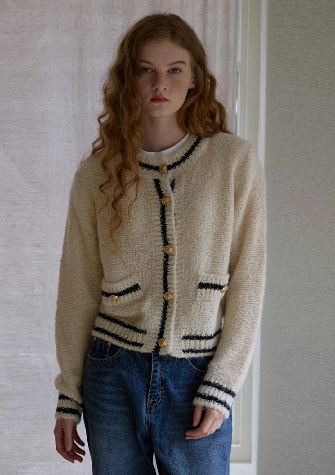 오픈도어 COZY Tweed KNIT CREAM 상품 이미지 2
