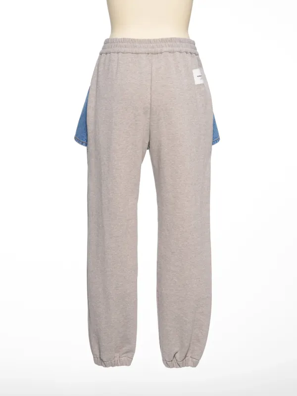 FW26 GRAY LAYERED SKIRT SWEAT PANTS
