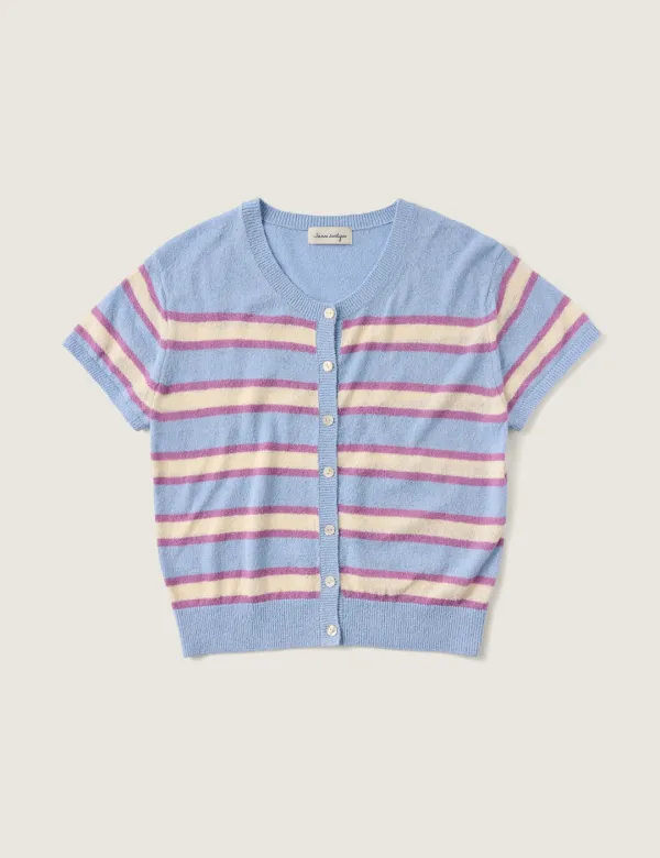 Ash Stripe Cardigan (Blue)