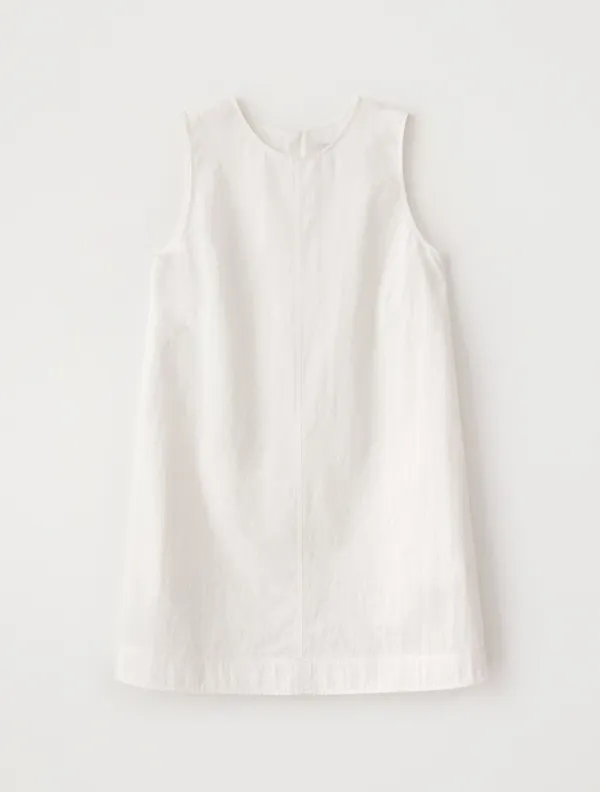 Stitch Sleeveless Mini Dress (White)