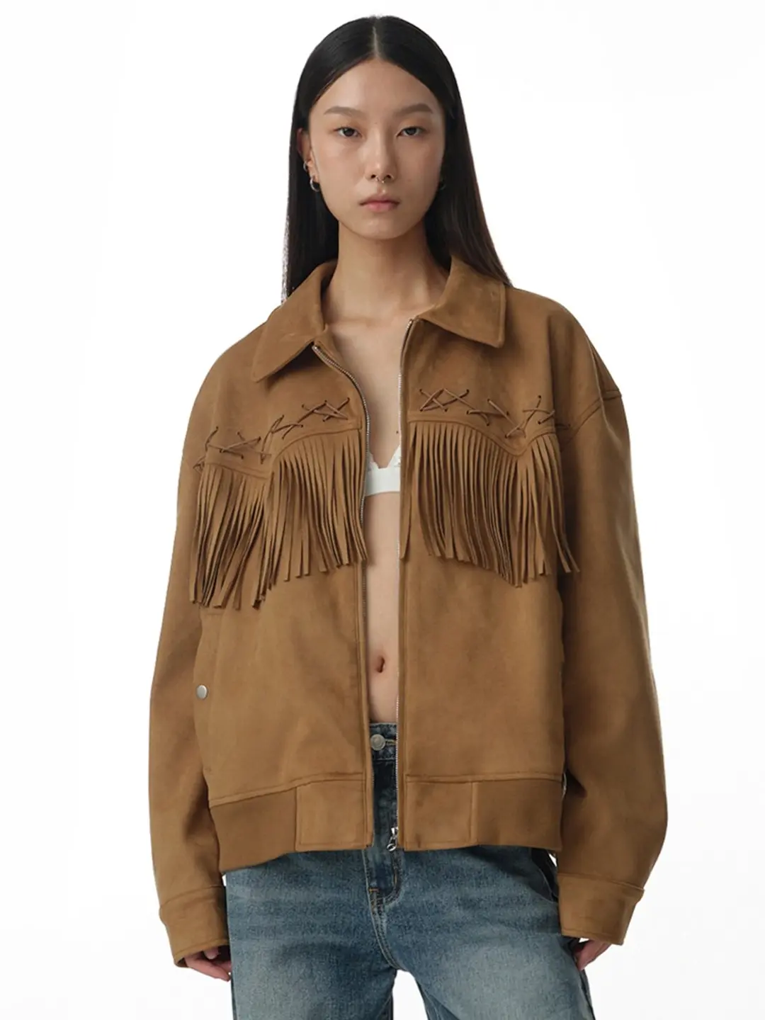 밀로 우먼 Fringe Western Jacket [Beige] 상품 이미지 2