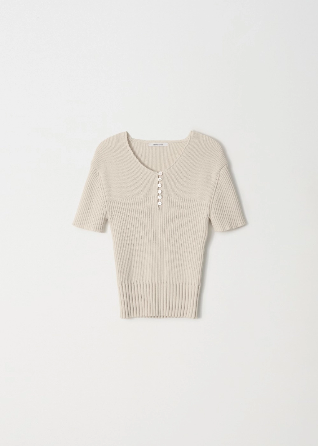 아르토 Vintage Short-Sleeve Knit_Cream 상품 이미지 1