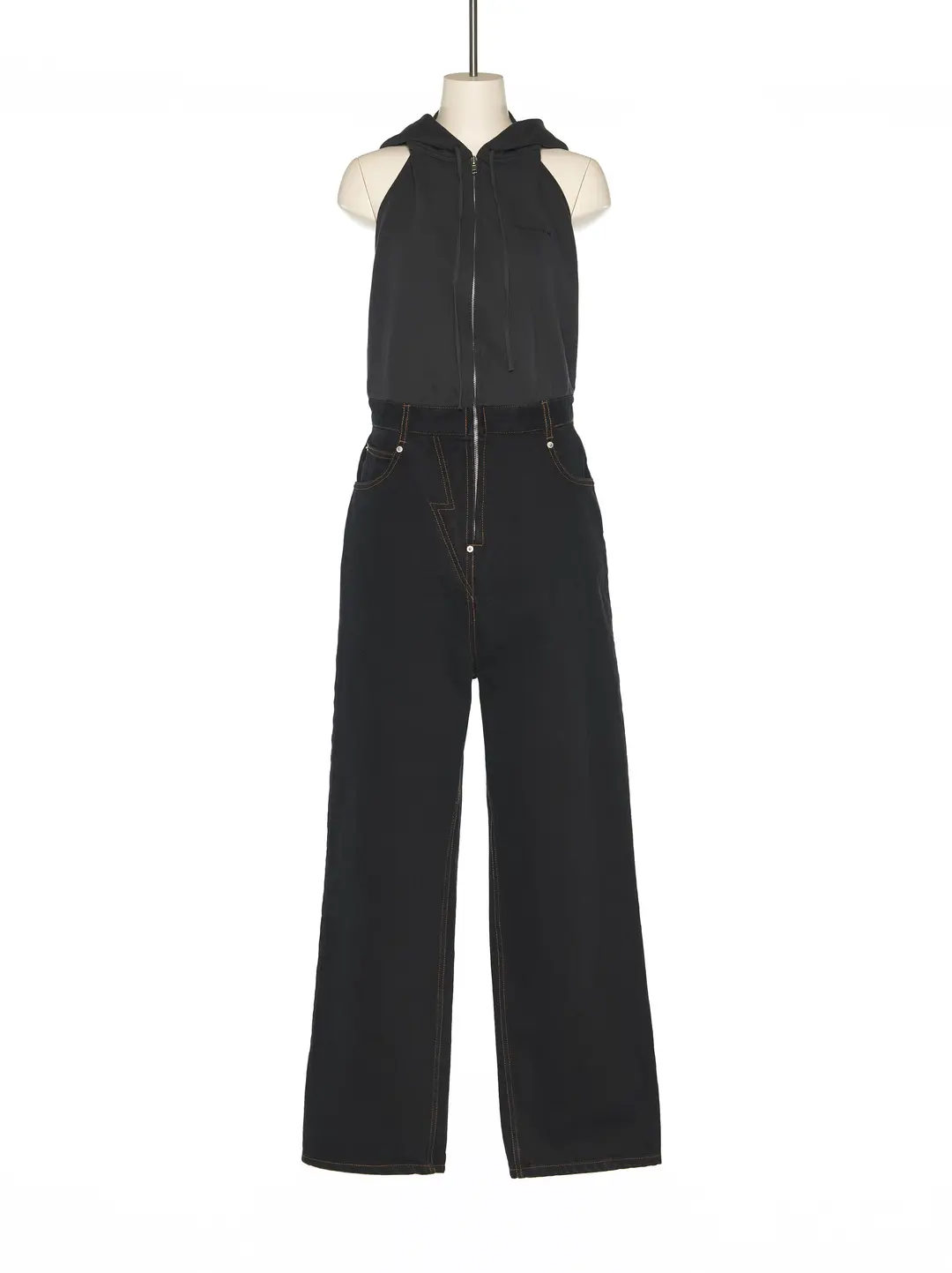 푸쉬버튼 PS25 BLACK HALTER HOODIE JUMPSUIT 상품 이미지 1