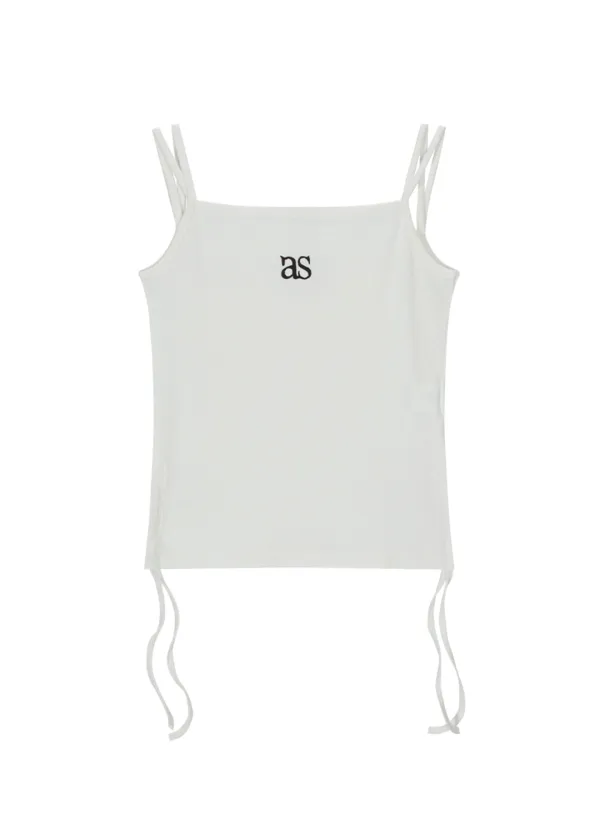 LAYER SHIRRING SLEEVELESS / WHITE