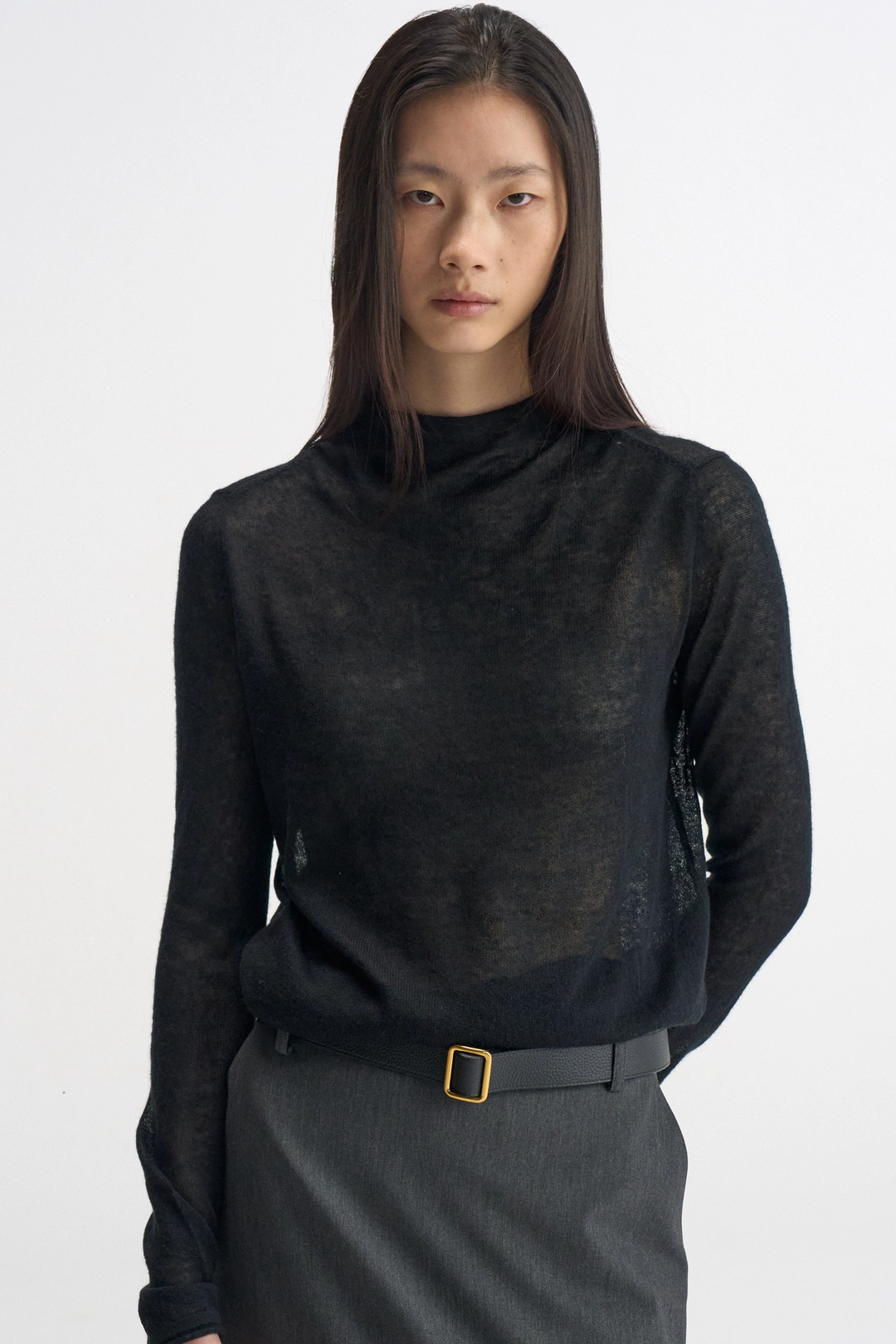 레이스 Cow Leather Square Belt_Black 상품 이미지 1